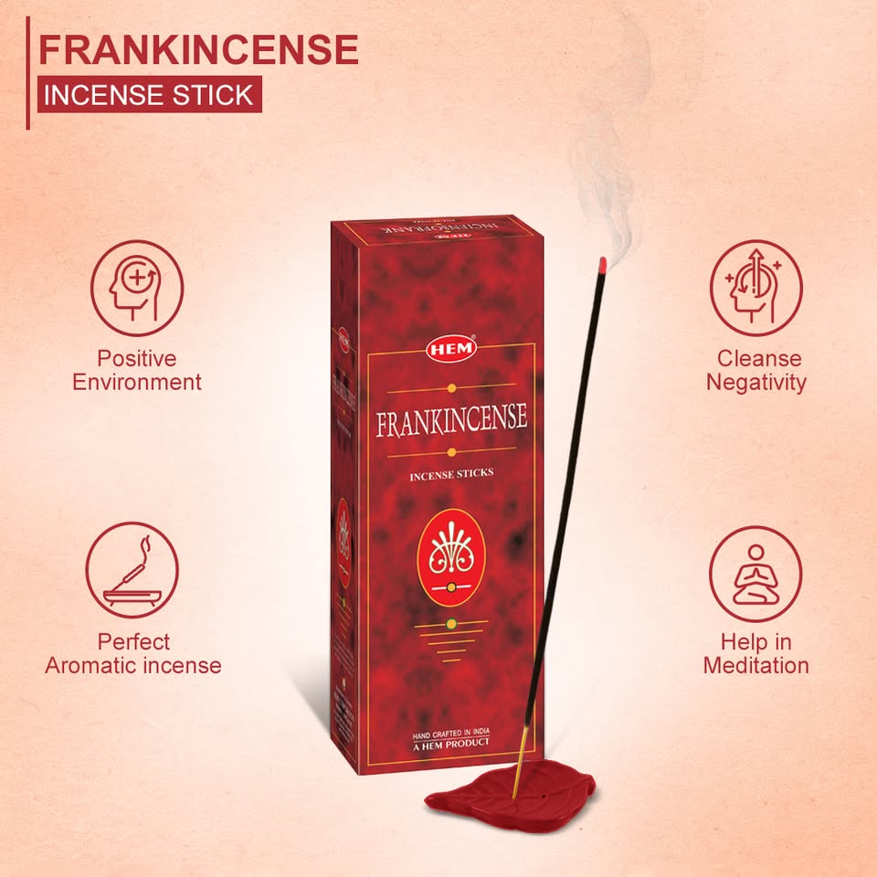 HEM Frankincense Incense Sticks - Pack of 6 (20 Sticks Each)